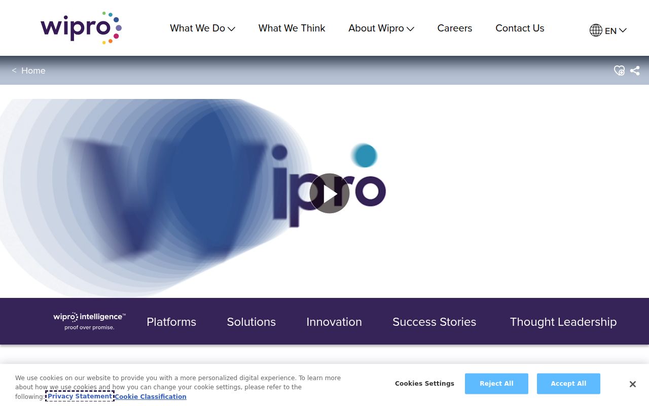 Wipro HOLMES homepage screenshot