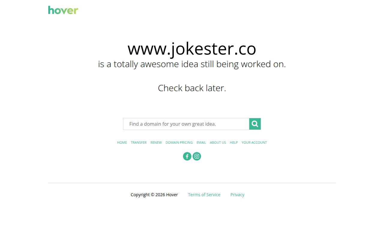 Jokester homepage screenshot