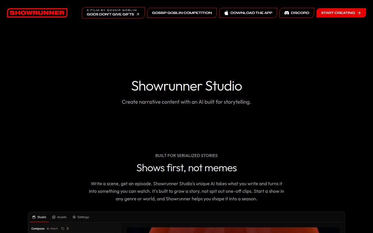 The Simulation homepage screenshot