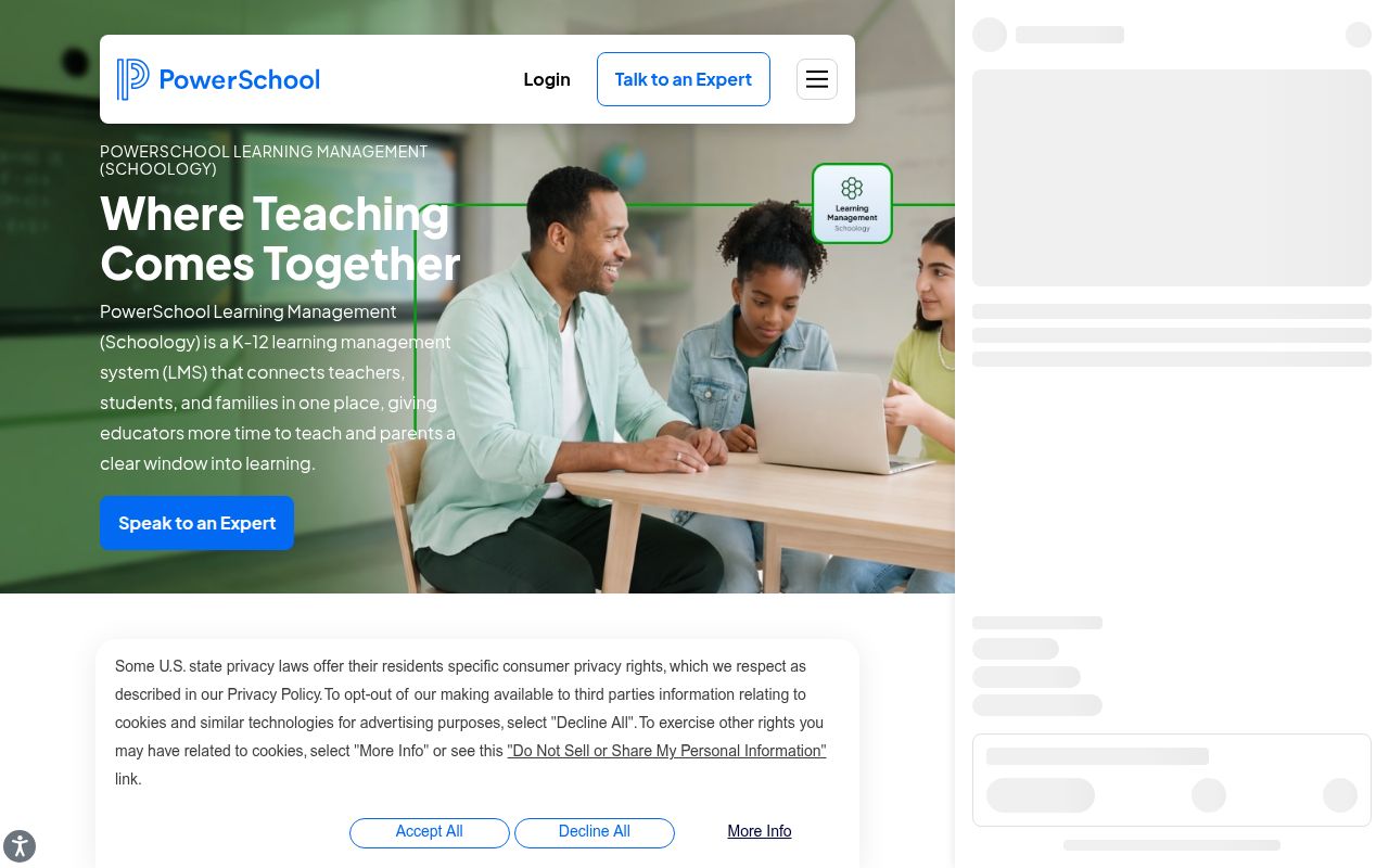 Schoology homepage screenshot