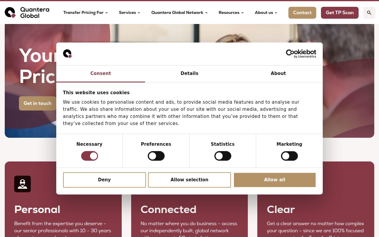 Quantera Global homepage screenshot
