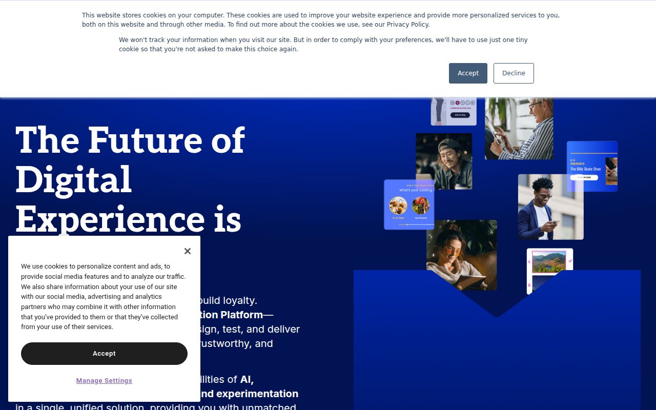 Monetate homepage screenshot