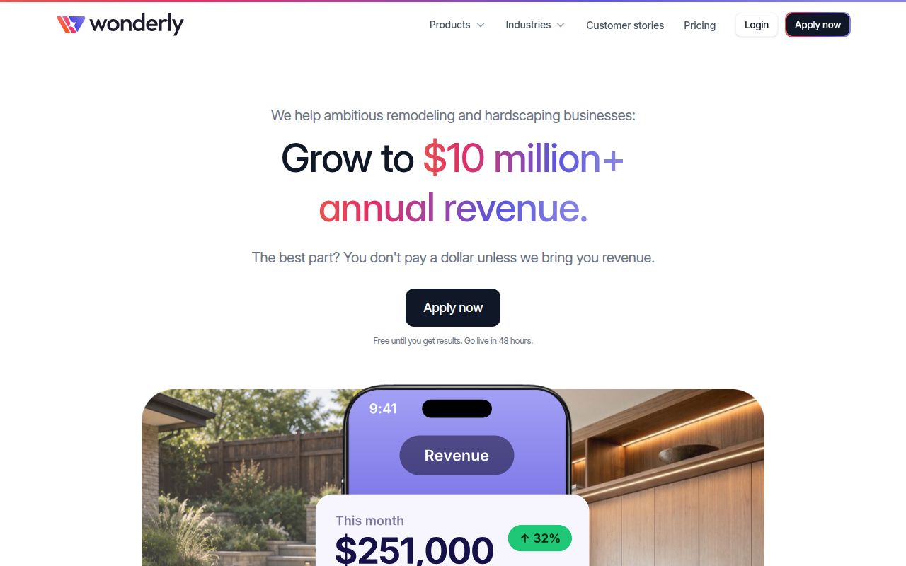 Wonderly homepage screenshot