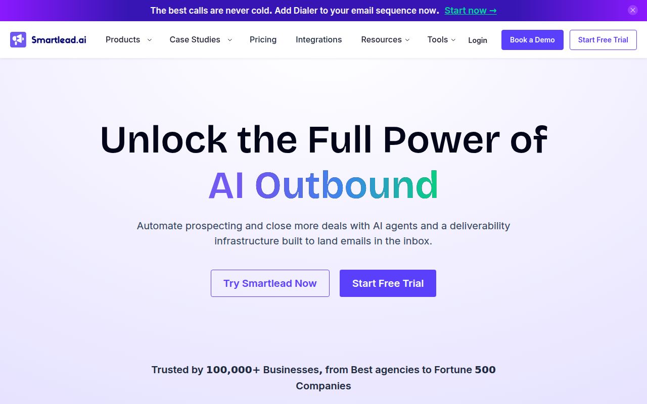 Smartlead homepage