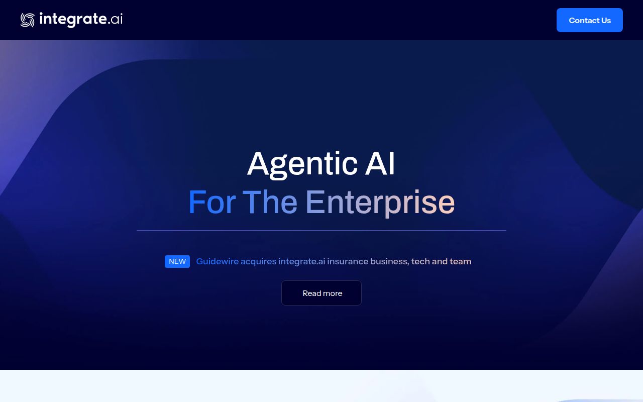 Integrate.AI homepage screenshot