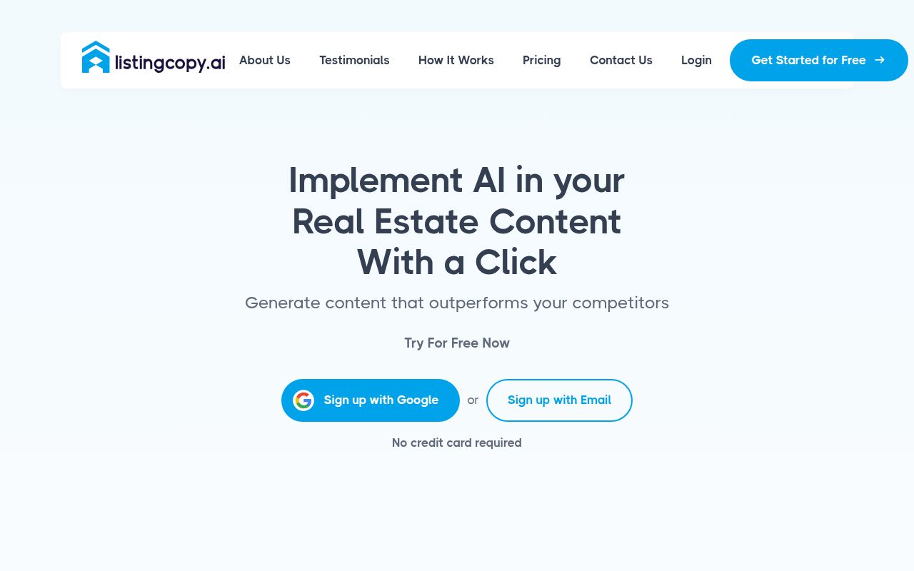 Listingcopy homepage screenshot