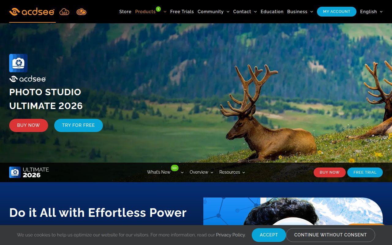 ACDSee Photo Studio Ultimate homepage screenshot