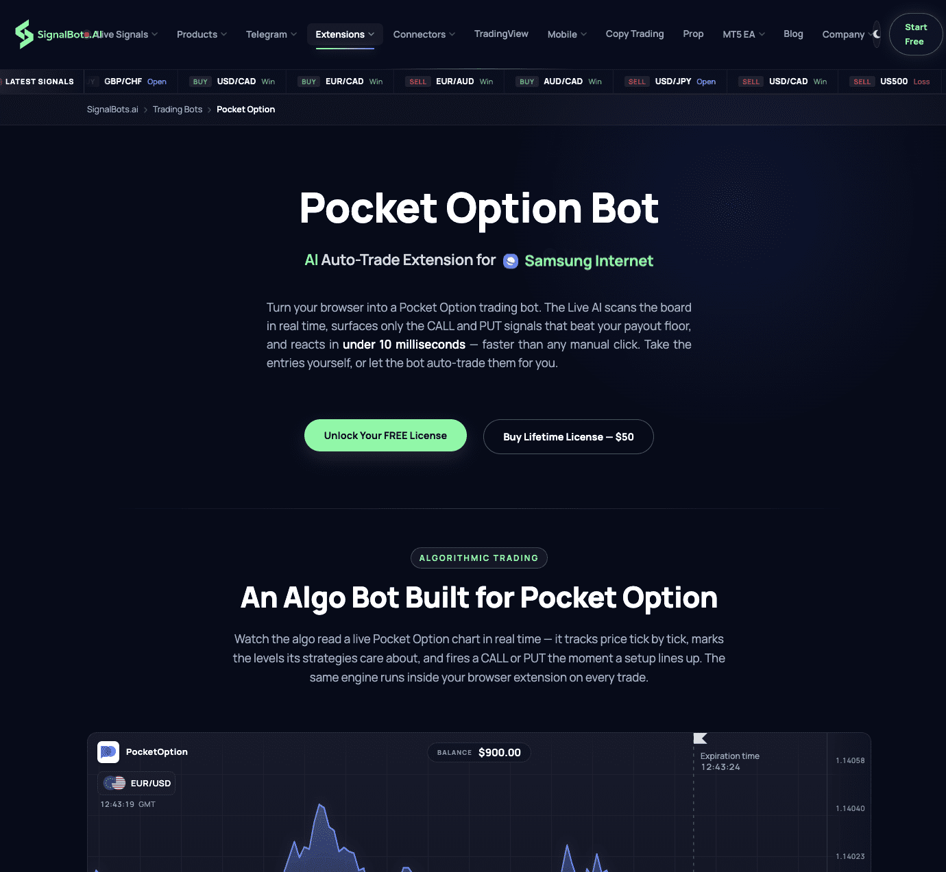 Pocket Option Bot logo