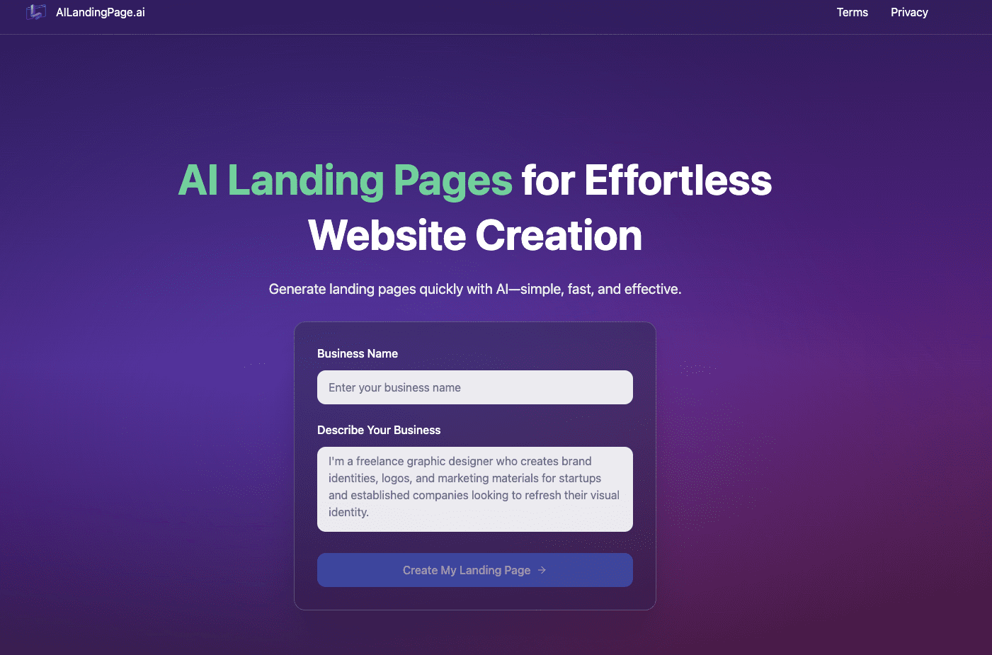 AI LandingPage logo