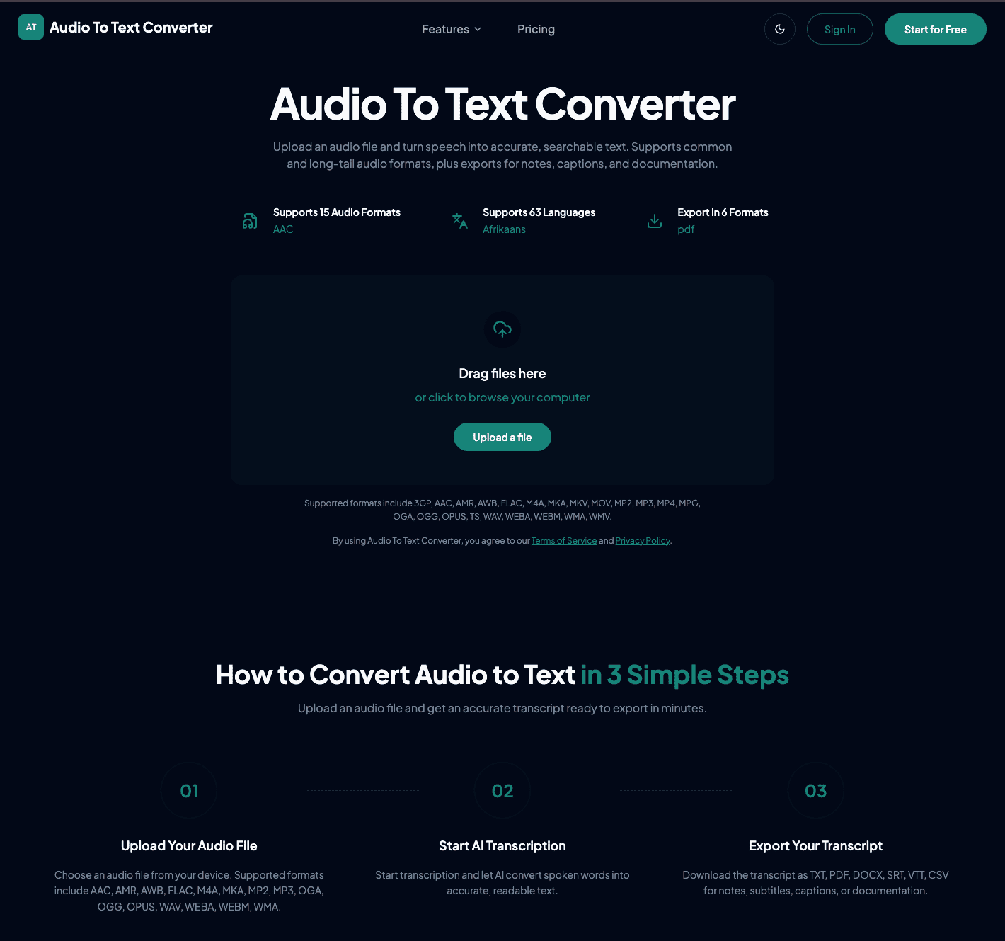 Audio To Text Converter logo