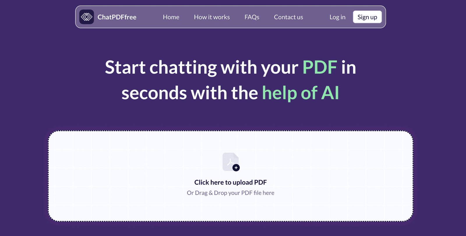 Chatpdffree.com screenshot