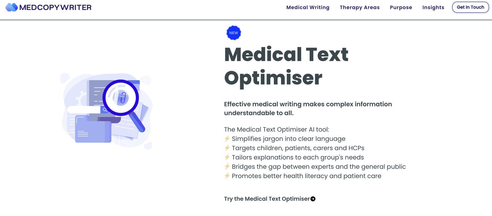 Medical Text Optimiser screenshot